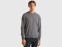 Dark gray sweater in pure cashmere