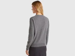 Dark gray sweater in pure cashmere