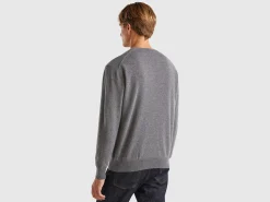 Dark gray sweater in pure cashmere