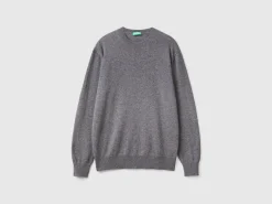 Dark gray sweater in pure cashmere