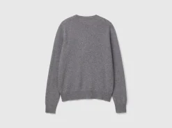 Dark gray sweater in pure cashmere