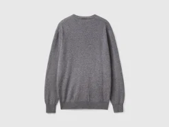 Dark gray sweater in pure cashmere