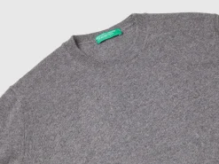 Dark gray sweater in pure cashmere