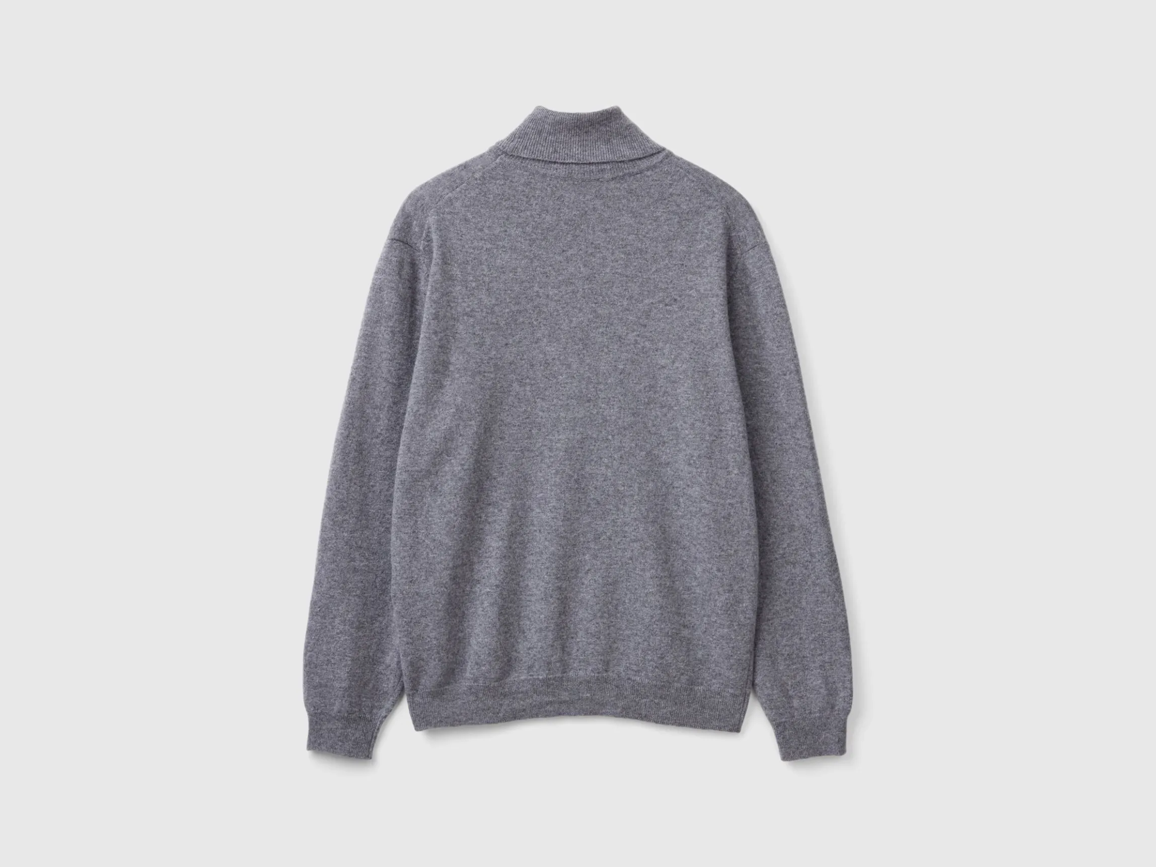 Dark gray turtleneck in pure Merino wool
