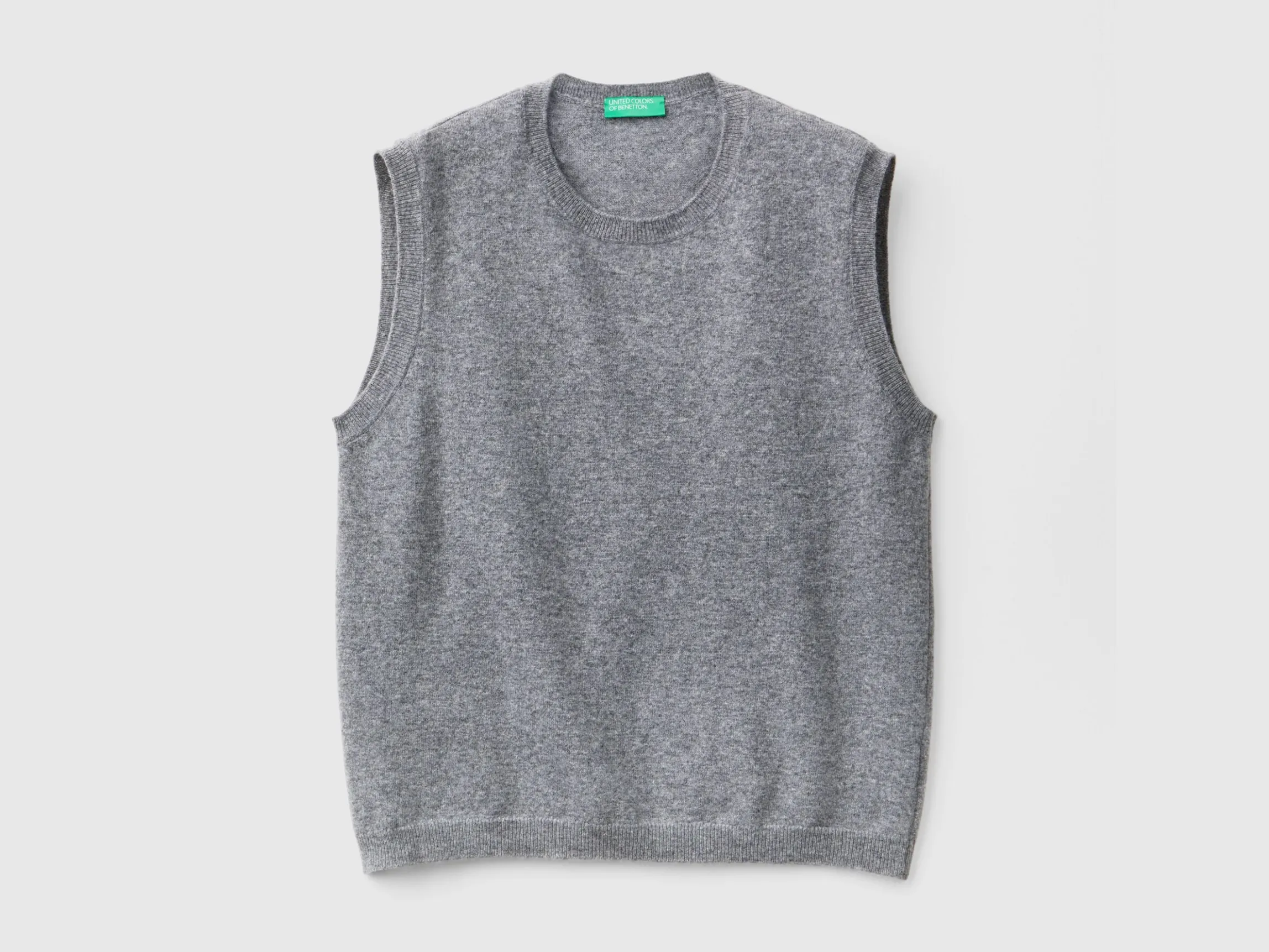 Dark gray vest in pure Merino wool