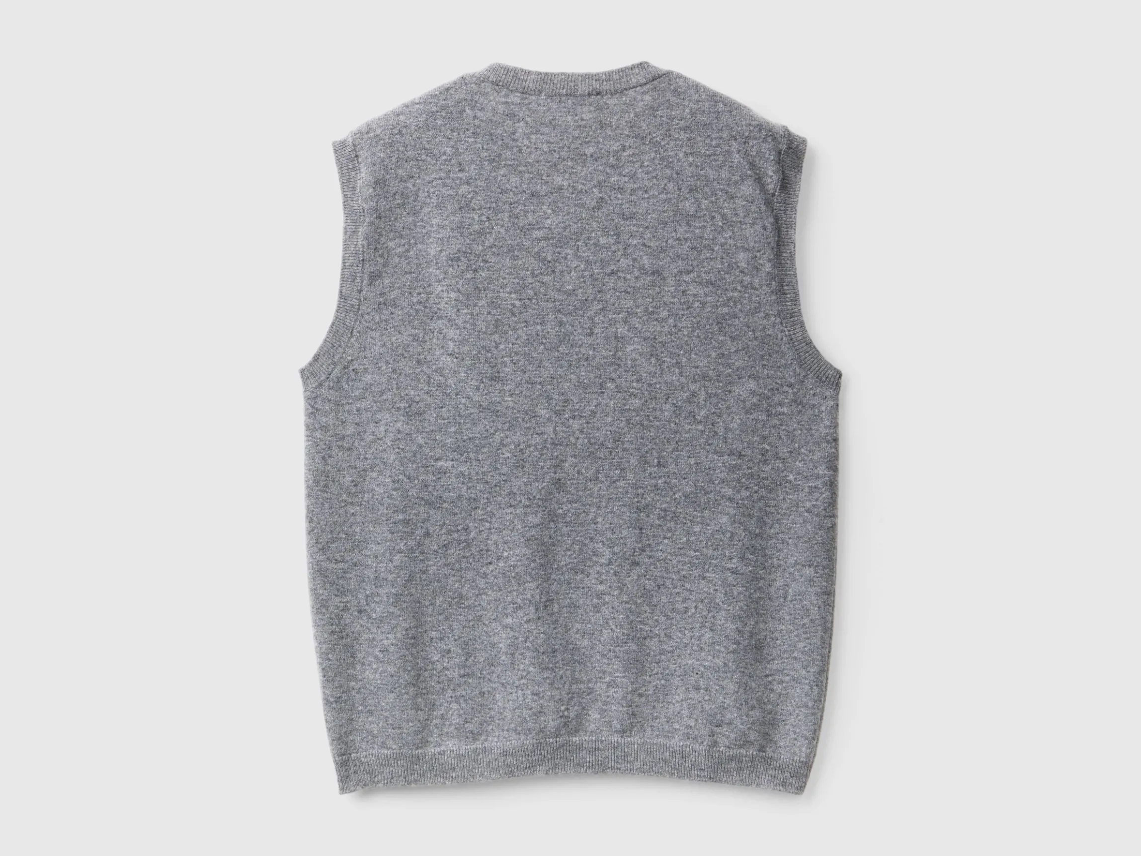 Dark gray vest in pure Merino wool