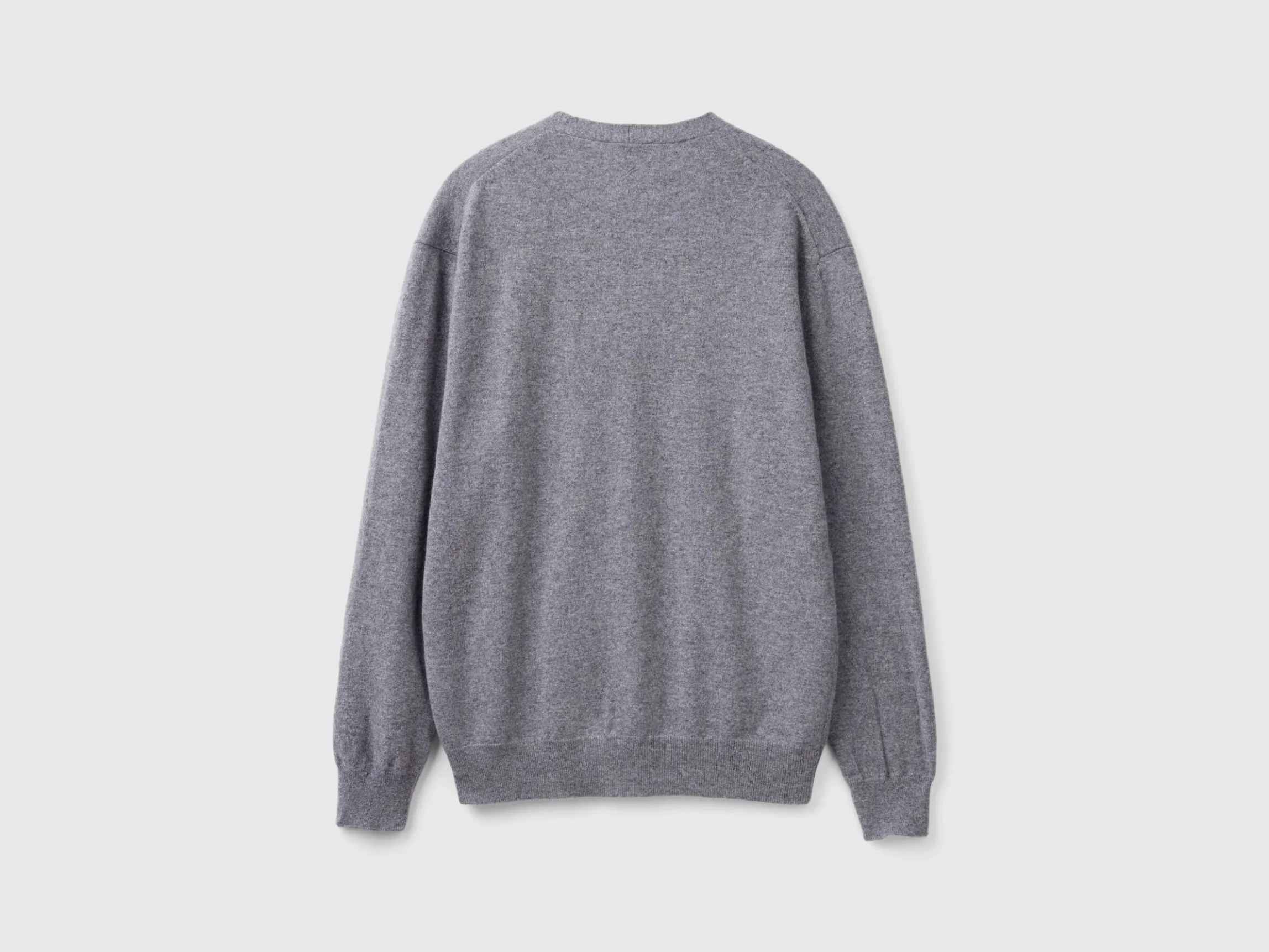 Dark gray V-neck cardigan in pure Merino wool