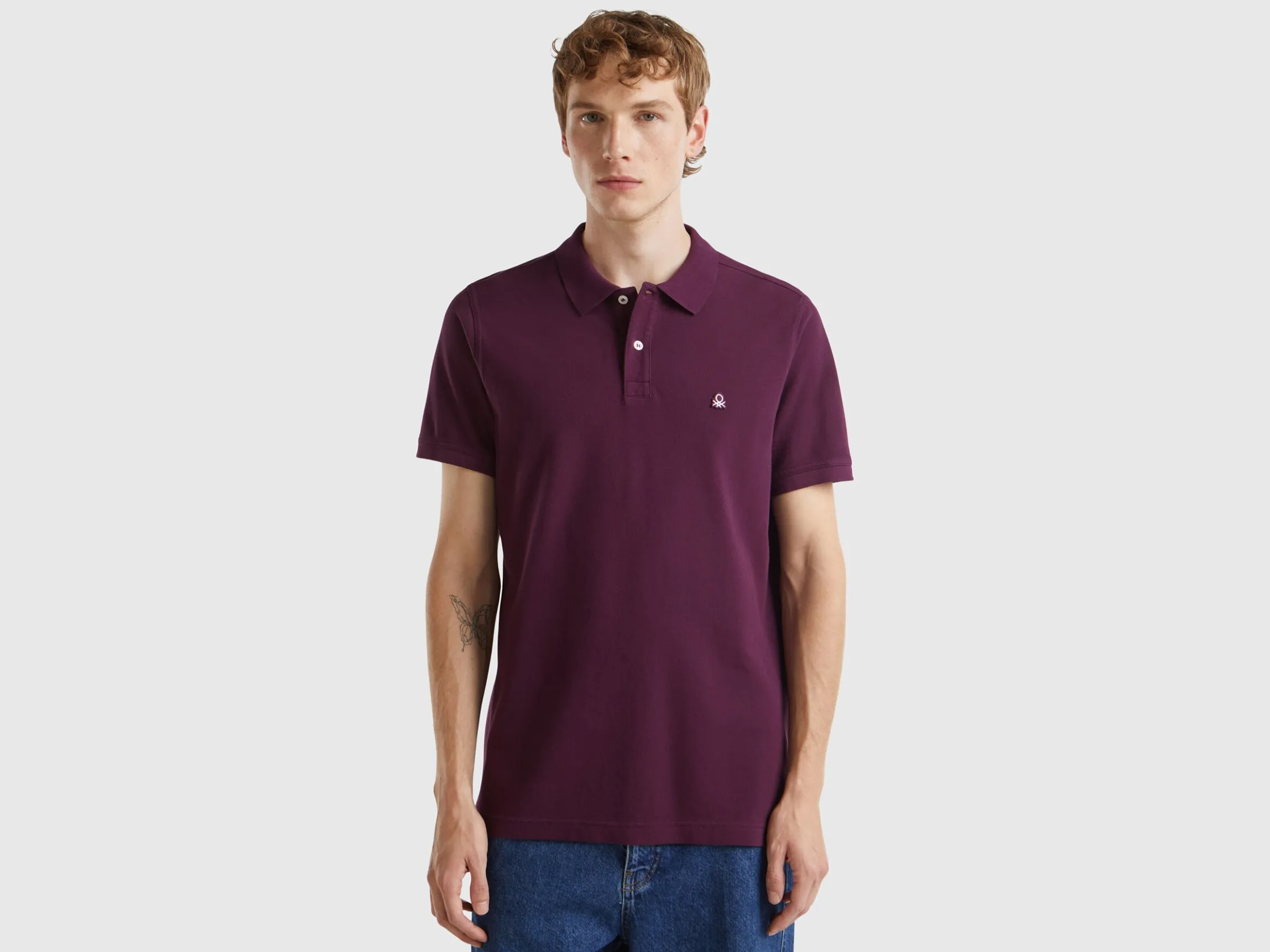 Dark purple regular fit polo