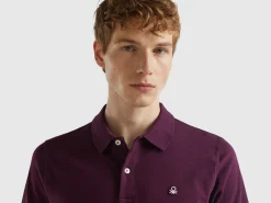 Dark purple slim fit polo