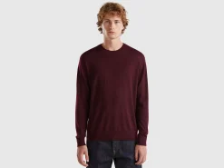 Dark purple sweater in pure Merino wool