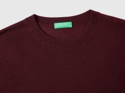 Dark purple sweater in pure Merino wool