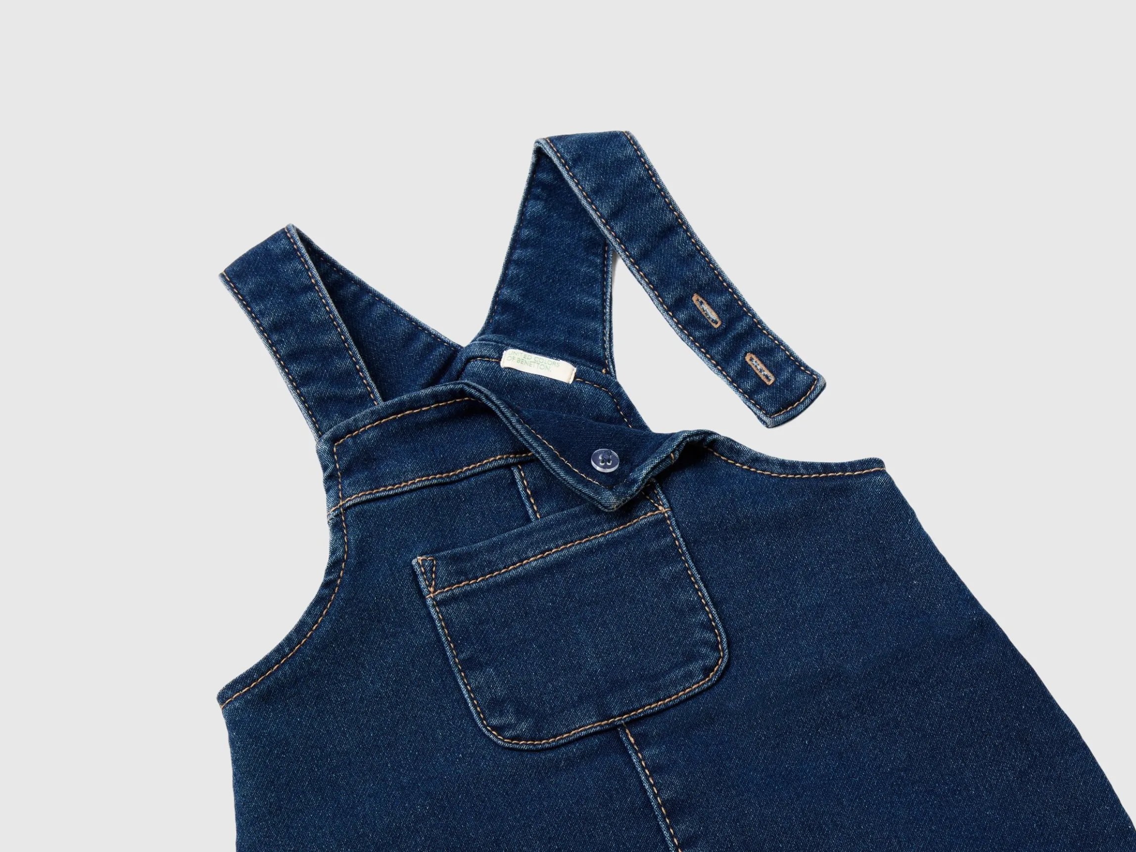 Denim look baggy fit dungarees