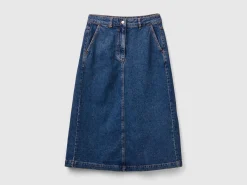 Denim midi skirt