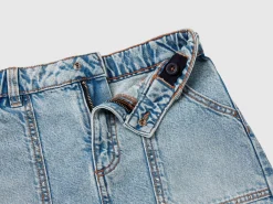 Denim mini skirt with rhinestones