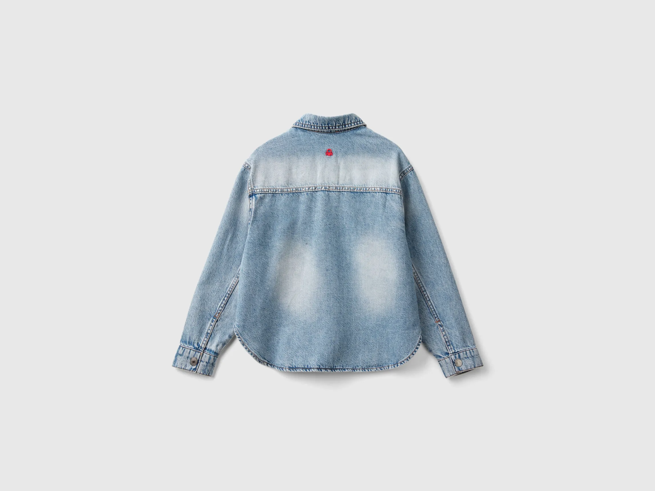 Denim shirt with rhinestones