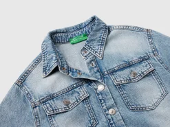 Denim shirt with rhinestones