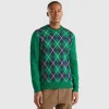 Diamond sweater in pure Shetland wool
