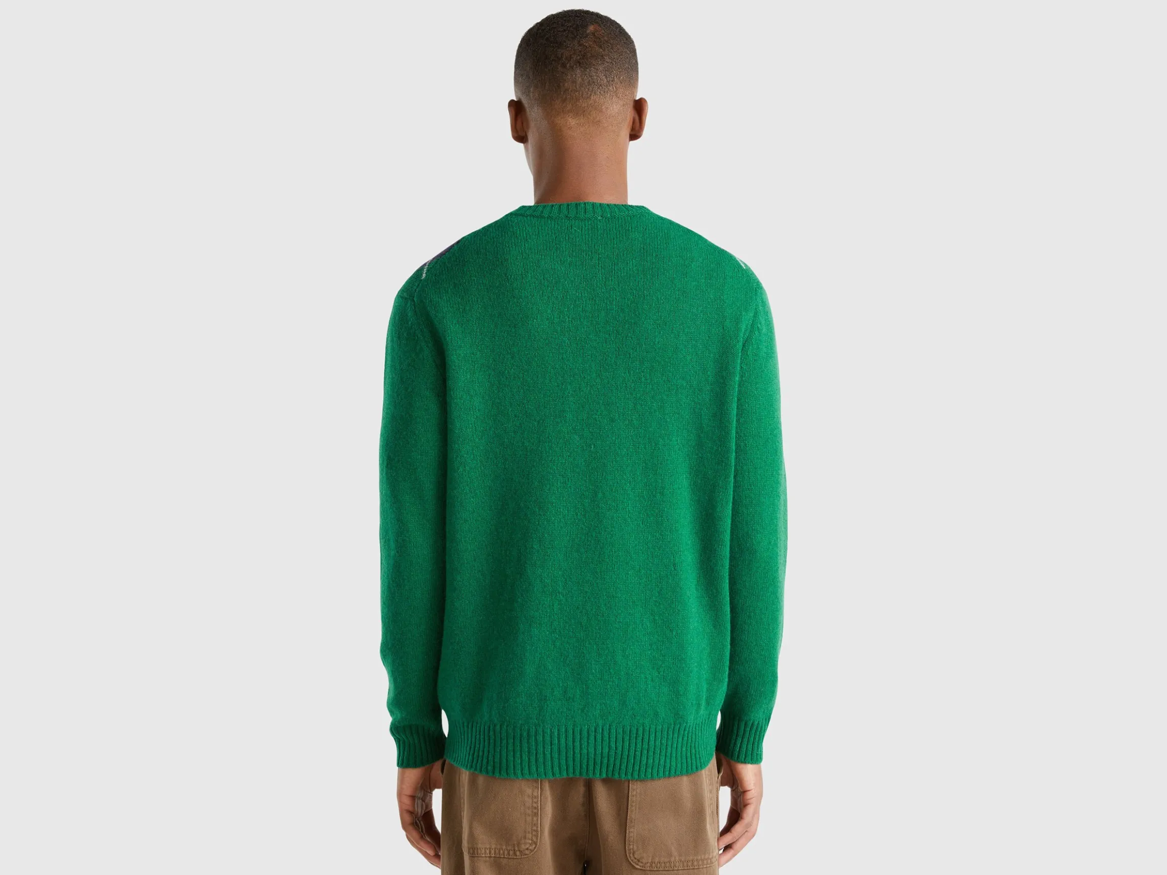 Diamond sweater in pure Shetland wool
