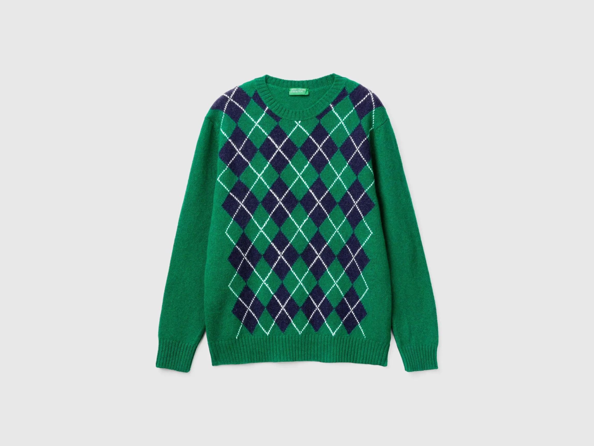 Diamond sweater in pure Shetland wool