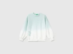 Dip dye sweatshirt with embroidery