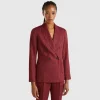 Double-breasted blazer in pure linen