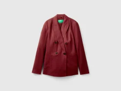 Double-breasted blazer in pure linen