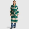 Double-breasted check coat