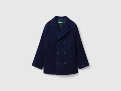 Double-breasted coat in wool blend