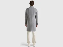 Double-breasted coat in wool blend