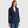 Double-breasted jacket in stretch viscose blend