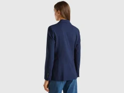 Double-breasted jacket in stretch viscose blend