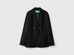 Double-breasted jacket in stretch viscose blend