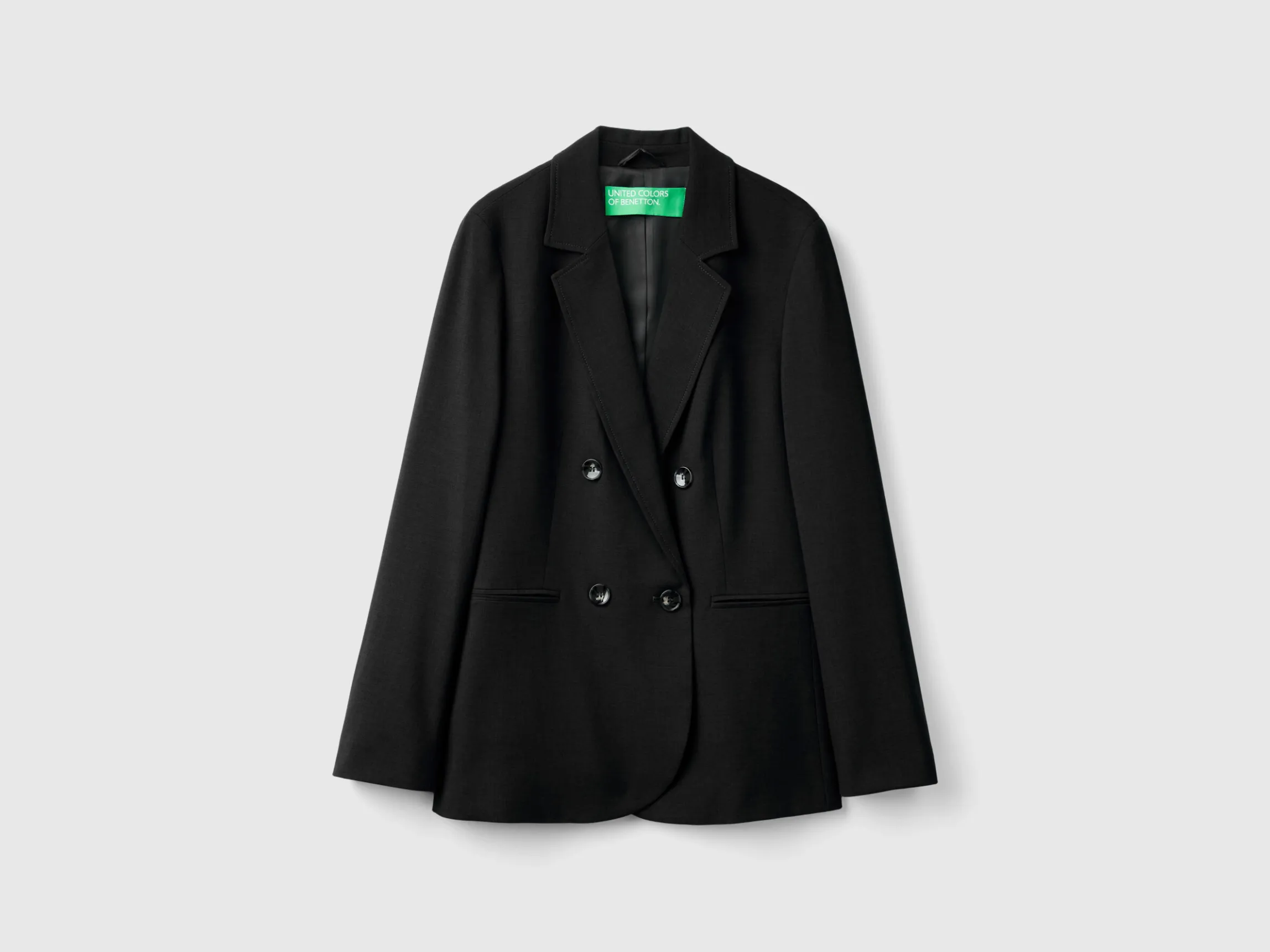Double-breasted jacket in stretch viscose blend