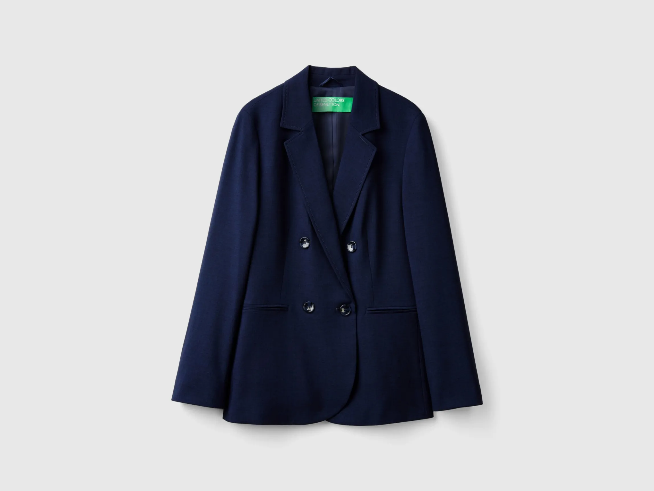Double-breasted jacket in stretch viscose blend