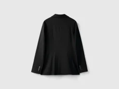 Double-breasted jacket in stretch viscose blend