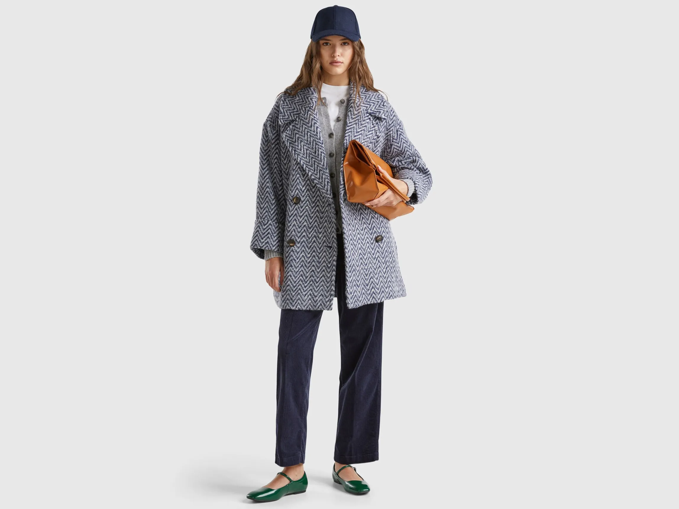 Double-breasted oversized coat