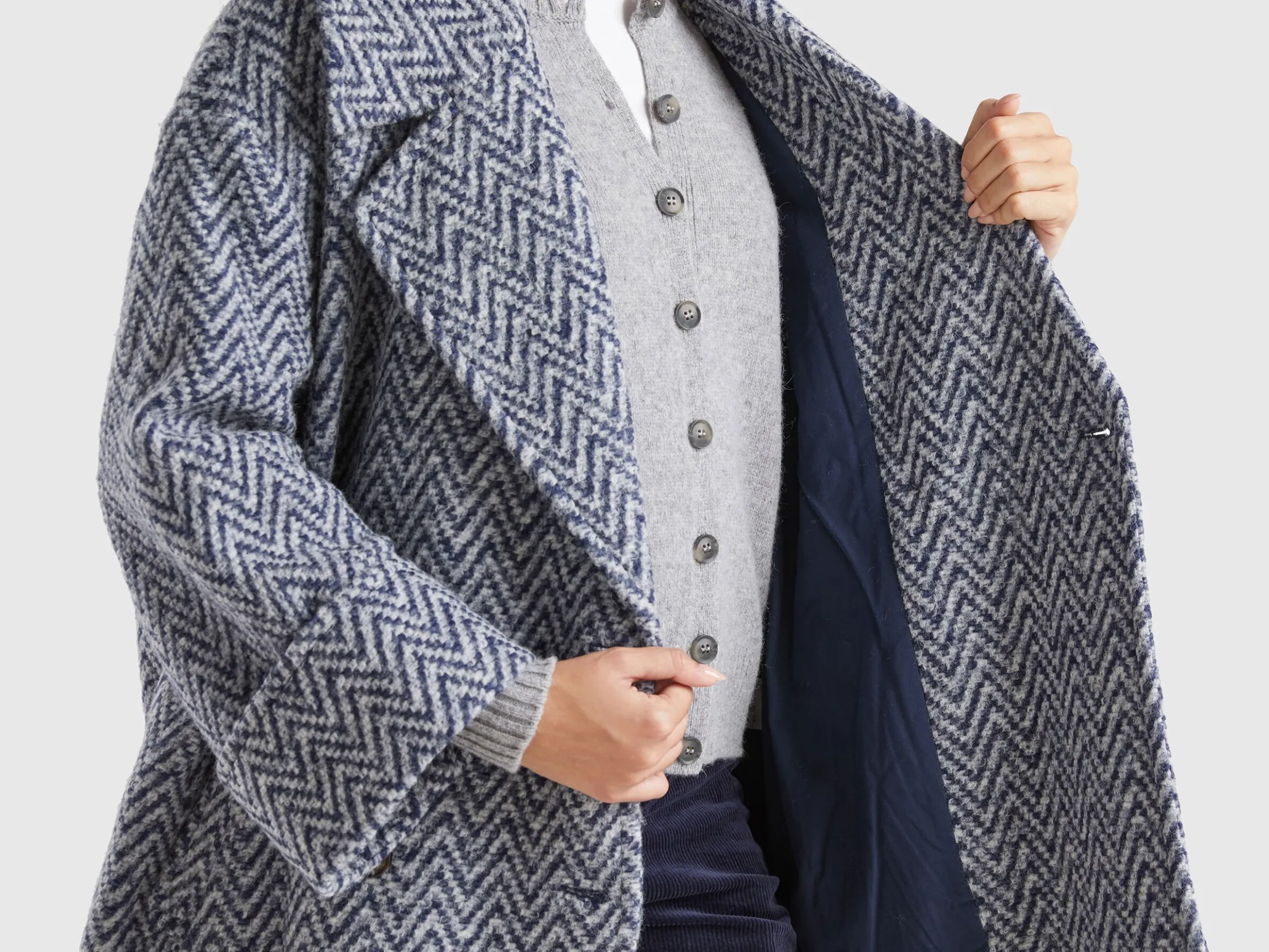 Double-breasted oversized coat