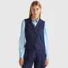 Double-breasted pinstripe vest