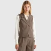 Double-breasted pinstripe vest
