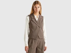 Double-breasted pinstripe vest