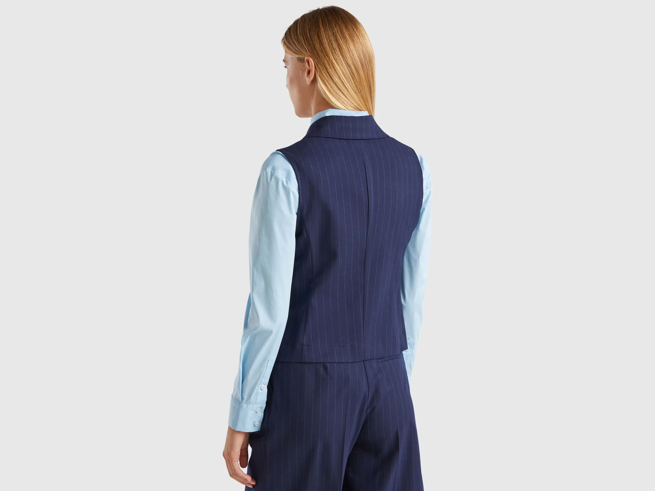 Double-breasted pinstripe vest