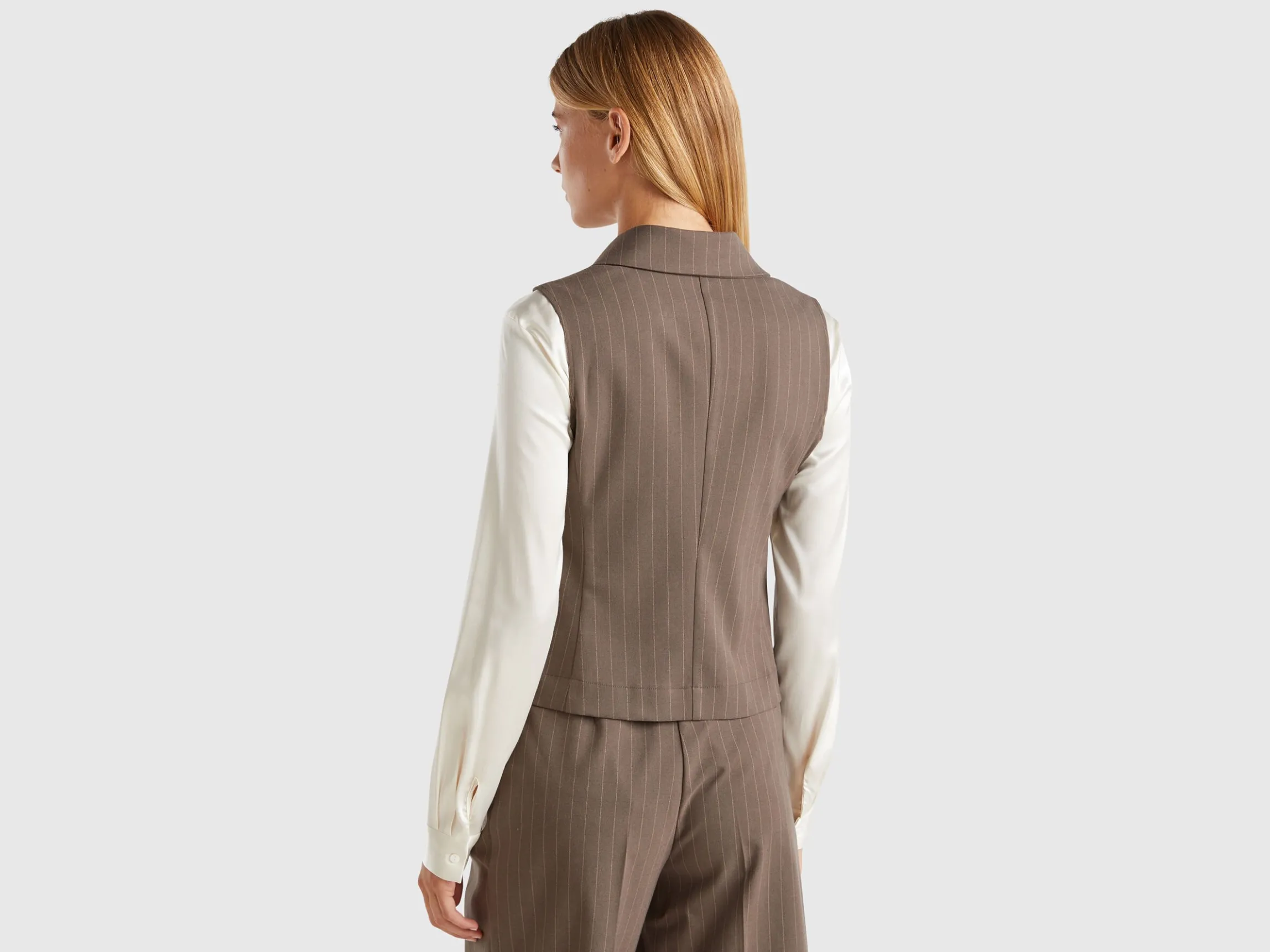 Double-breasted pinstripe vest