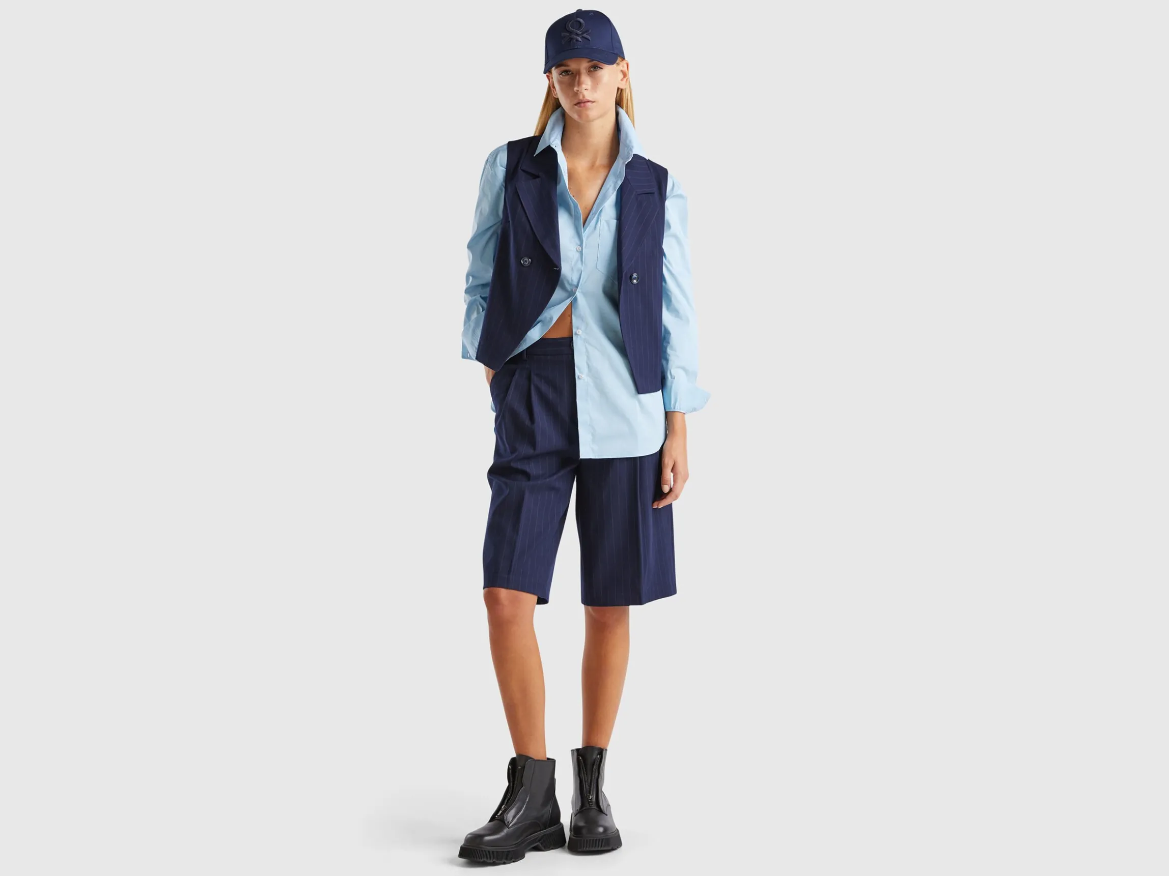 Double-breasted pinstripe vest