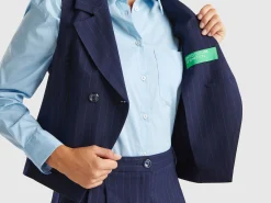 Double-breasted pinstripe vest