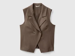 Double-breasted pinstripe vest