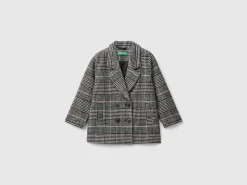 Double-breasted Prince of Wales coat