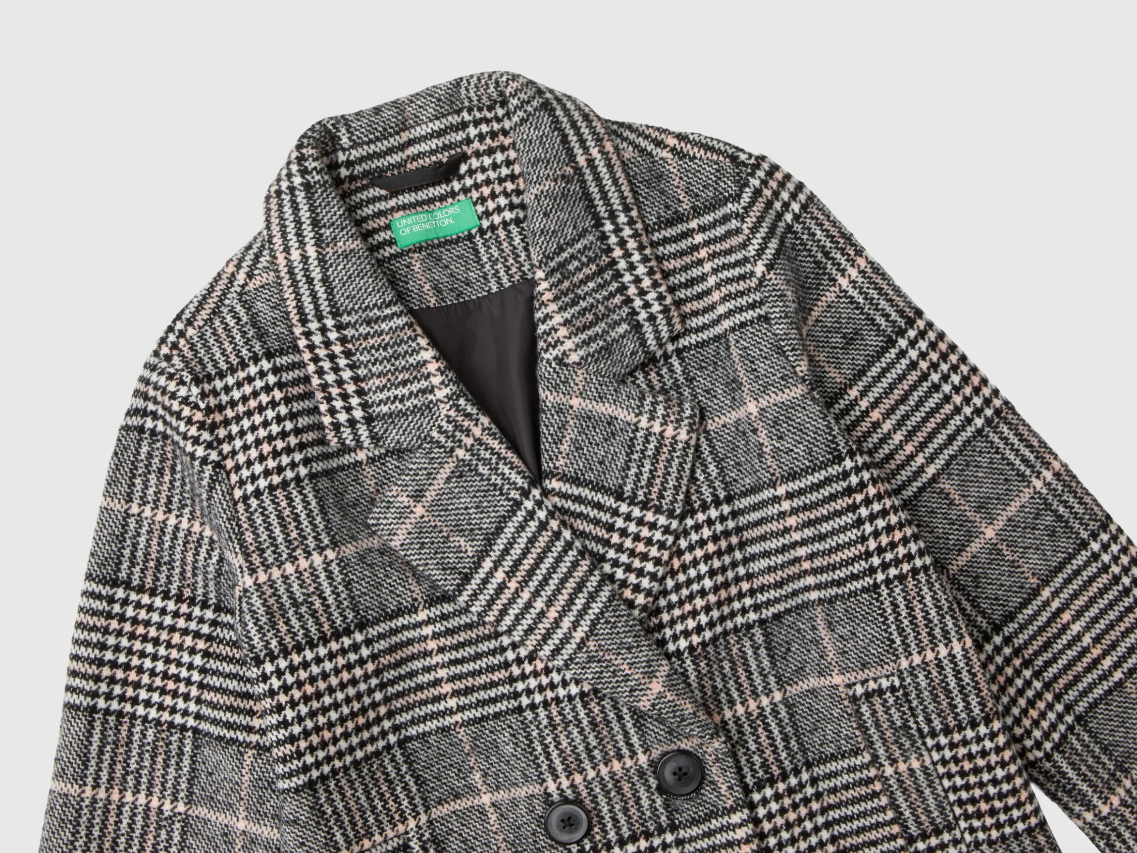 Double-breasted Prince of Wales coat