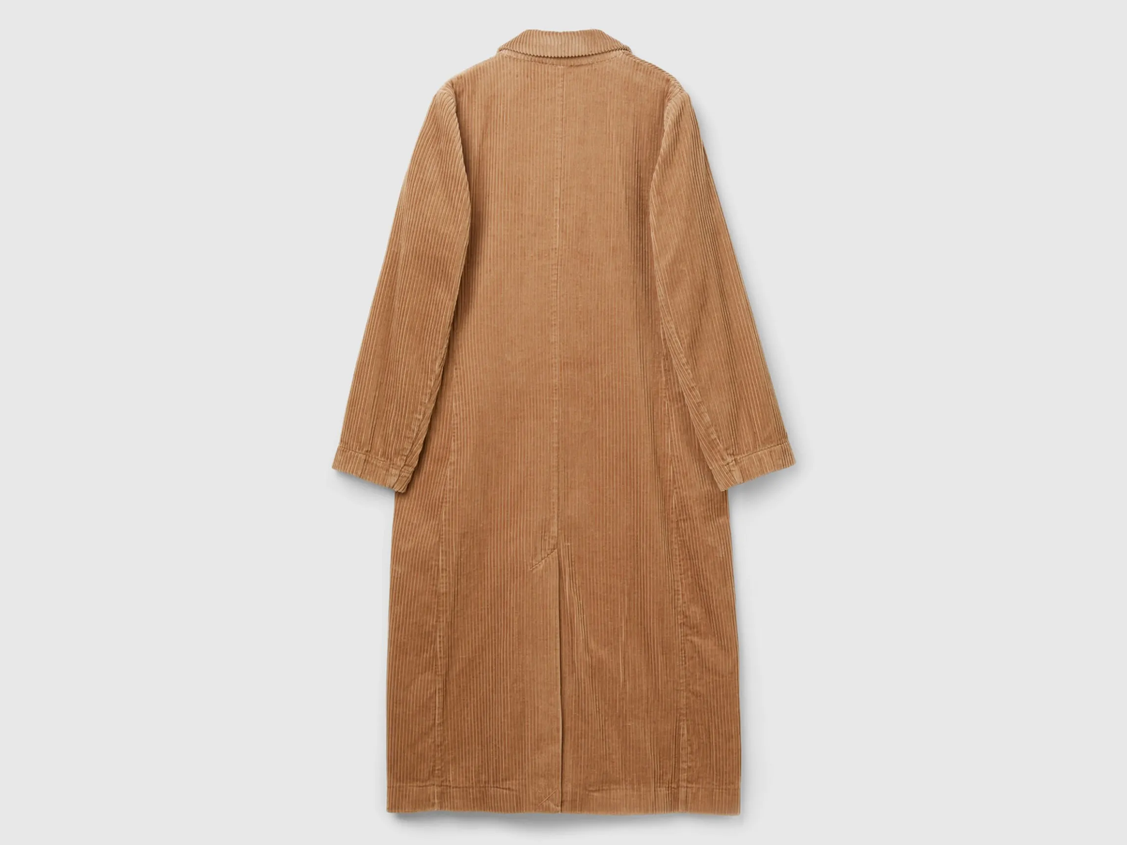 Double-breasted velvet trench coat