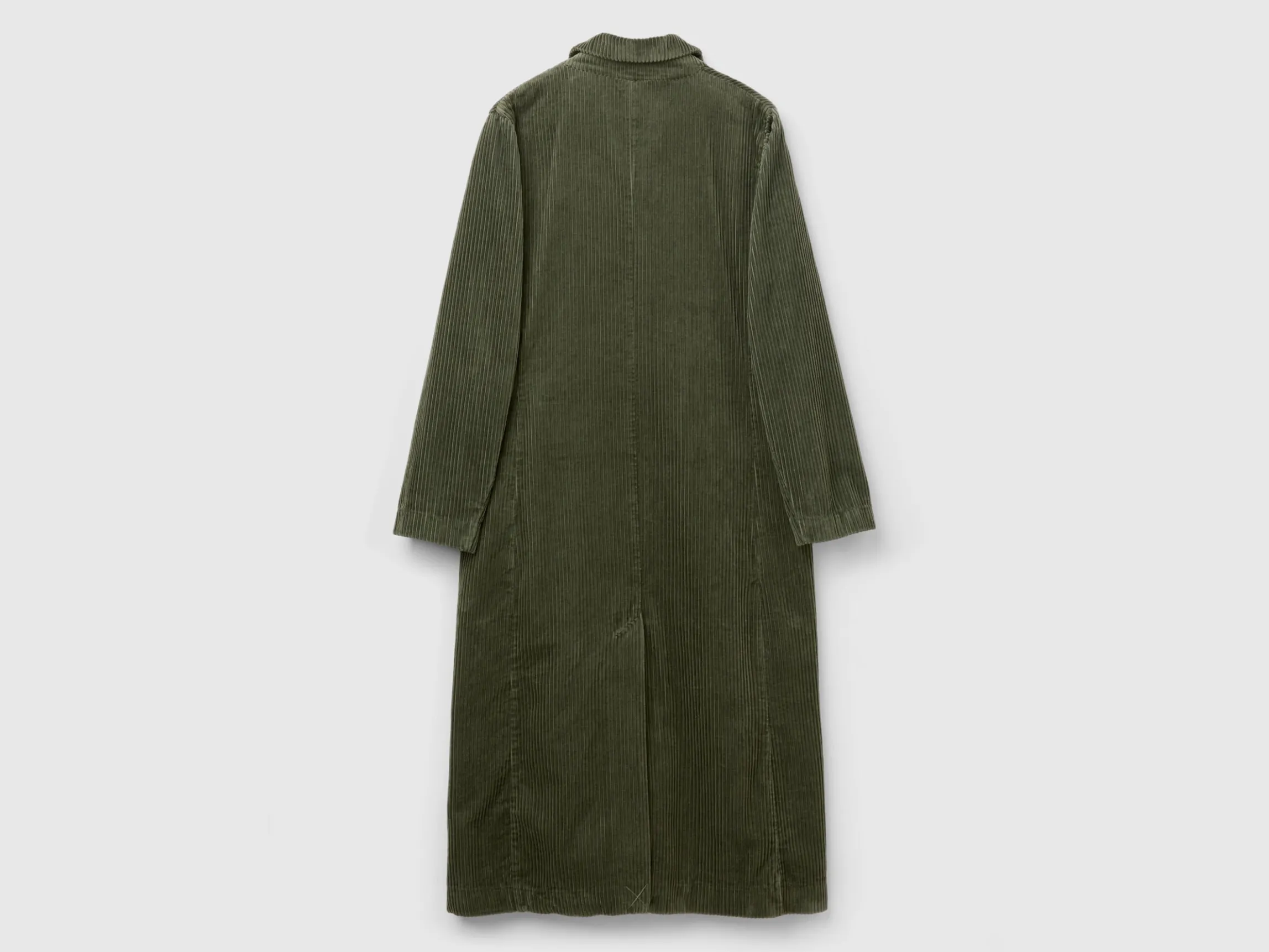 Double-breasted velvet trench coat