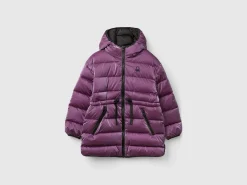 Drawstring jacket in shiny nylon